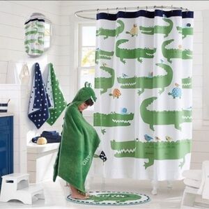 Pottery Barn Alligator Shower Curtain Set